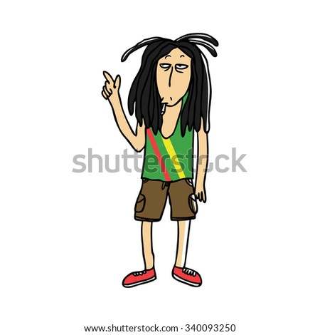 cartoon Jamaican man - stock vector