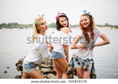 Blond brunette and redhead Floor penetration covers