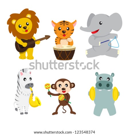 Vector Illustration Wild Jungle Animals Animal Stock Vector 92906947 ...