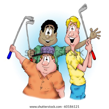 Image Family Playing Golf Riding Golf Stock Illustration 65781730 ...