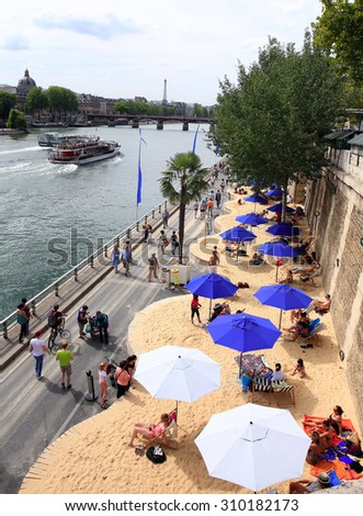 PARIS FRANCE AUG 08 THE BEACH CITY Stock Photo (Edit Now) 310182173 ...