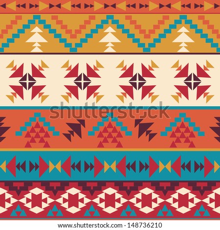 Seamless Pattern Native American Style 2 Stock Vector 106784870 ...