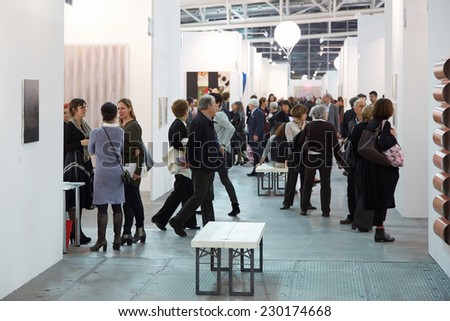 TURIN, ITALY - NOVEMBER 06: Artissima 2014, people and art collectors at contemporary art fair vernissage on November 6, 2014 in Turin. 