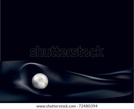 Pearl on silk. The vector background illustrating pearl lying on a piece of dark silk.