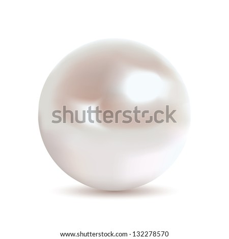 Very realistic shiny pearl. Gradient mesh used.