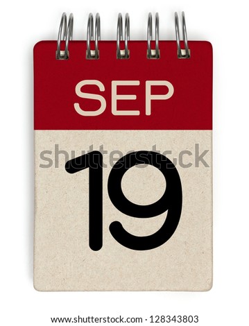 19 September Calendar Stock Illustration 128343803 Shutterstock
