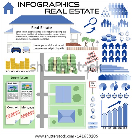 Infographics Real Estate House Sales All Stock Vector 141638206 ...