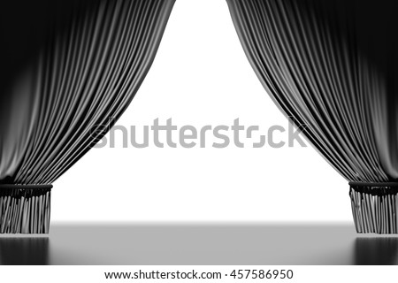 Silhouette Curtain Isolated On Blue Background Stock Vector 160302716 ...