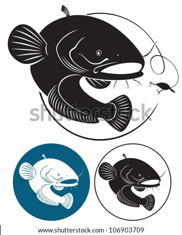 Figure Shows Fish Catfish Stockvector 106903709 Shutterstock