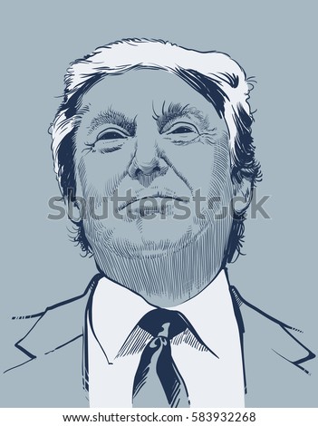 October 30 2016 Portrait Donald Trump เวกเตอร์สต็อก 