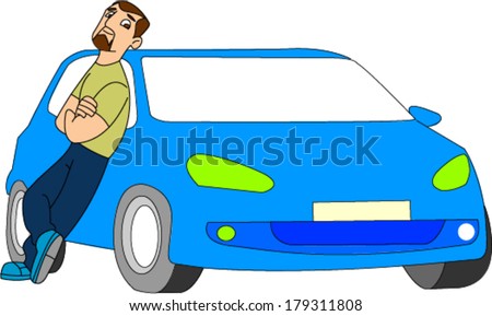 Man Leaning On Car Stock Vectors, Images & Vector Art | Shutterstock