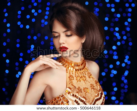 https://thumb1.shutterstock.com/display_pic_with_logo/662170/500646118/stock-photo-makeup-beautiful-fashion-woman-in-gold-elegant-lady-in-expensive-pendant-jewelry-close-up-beauty-500646118.jpg