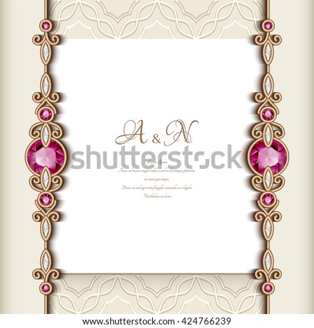 Elegant Greeting Card Diamond Jewelry Border Stock Vector 424766239 Shutterstock Jewelry Border Clip