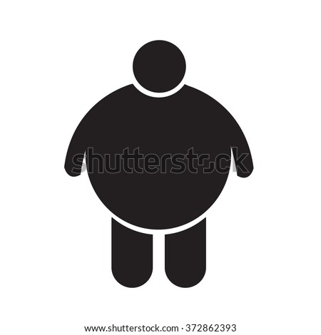 stock vector fat people icon illustration design 372862393