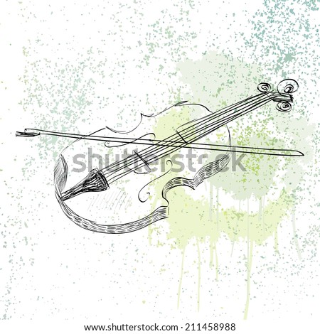  Violin Musical Instrument Pencil Drawing Classical Stock Illustration 