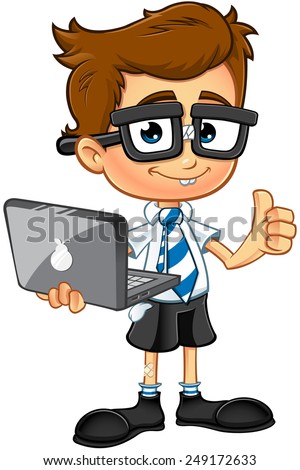 Smart Boy Cartoon Character Stock Vector 249172633 - Shutterstock