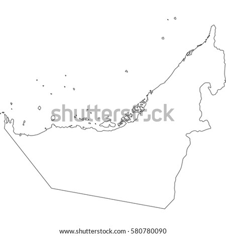 United Arab Emirates Outline Map Shadow Stock Illustration 7488796 ...