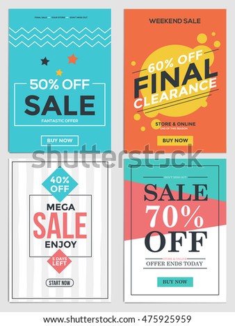 flat design sale flyer template websites stock photo photo vector flyer with flat design