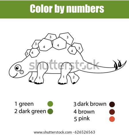 coloring page with dinosaur stegosaurus color by numbers educational children game drawing kids activity - Kids Drawing Sheet coloring page with dinosaur stegosaurus color by numbers educational children game drawing kids activity - Kids Drawing Sheet