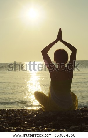 Beautiful Naked Woman Sitting Yoga Pose Stock Photo 357966497 ...