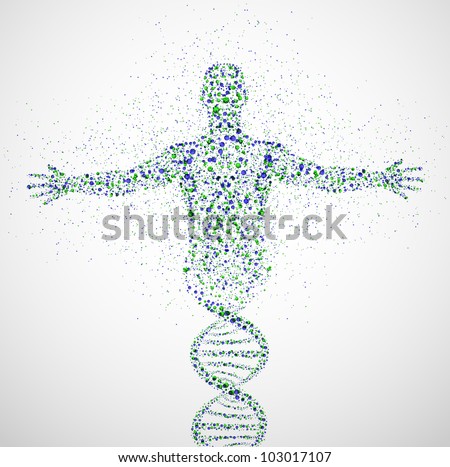 Abstract model of man of DNA molecule. Eps 10