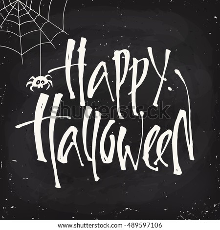 Blackboard Style Vector Halloween Poster Design Stock Vector Blackboard Style Vector Halloween Poster Design Stock Vector