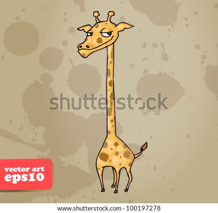 Vector Cute Drawn Style Giraffes Illustration Stock Vector 100663702