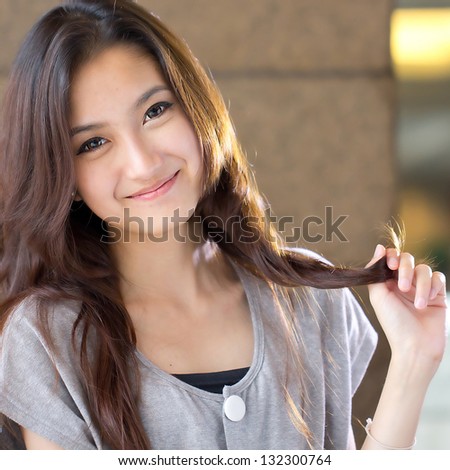 Portrait beautiful Asian Girl in studio