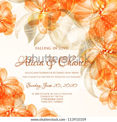 Wedding Card Invitation Abstract Floral Background Stock ...