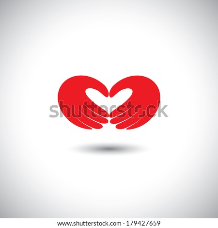 Hands Forming Heart Symbol Couple Love Stock Vector 179427659 ...