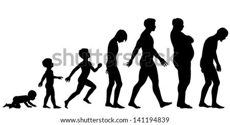 Illustrated Silhouette Sequence Life Stages Man Stock Illustration ...