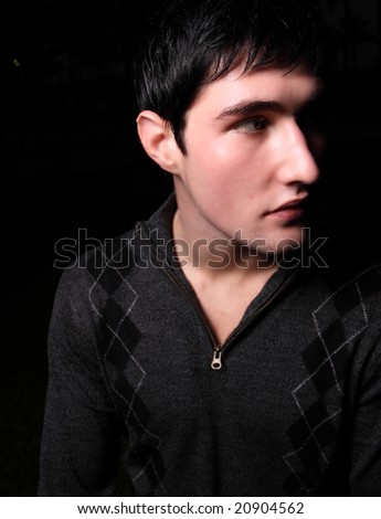 Handsome Young Male Purple Eyes Stock Photo 20809150 - Shutterstock