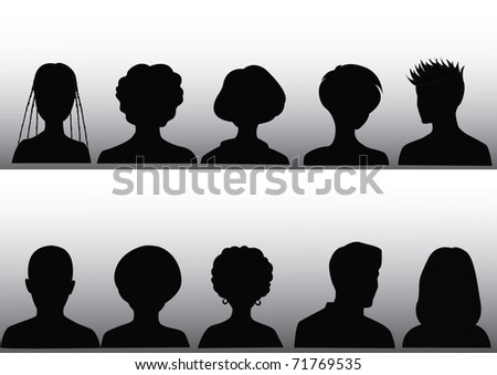 Women Heads Silhouettes Stock Vector 132515213 - Shutterstock