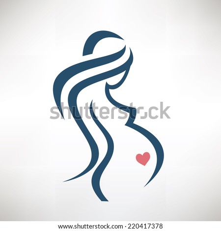 pregnant woman symbol, stylized vector sketch