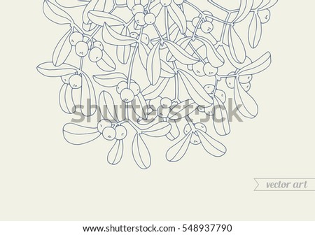 Mistletoe Hanging Kissing Bough Christmas Decoration Stock Vector