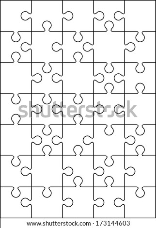 35 Jigsaw Puzzle 57 Blank Template Stock Vector 173144603 - Shutterstock