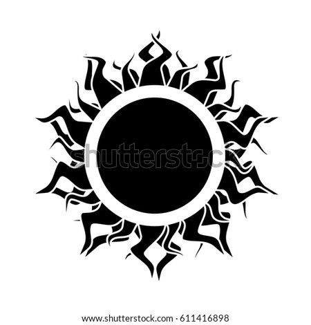 Abstract Black Isolated Sun On White Stock Vector 396353155 - Shutterstock