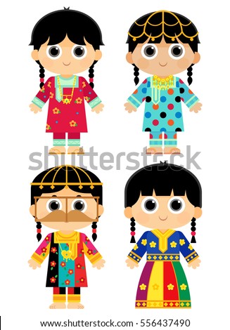 Old Traditional Clothes United Arab Emirates Stock Vector 
