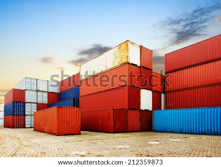 Stack Of Cargo Containers At The Docks Stack Of Cargo Containers At The Docks