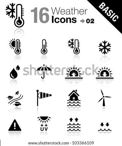 Basic Weather Icons Stock Vector 103366109 - Shutterstock