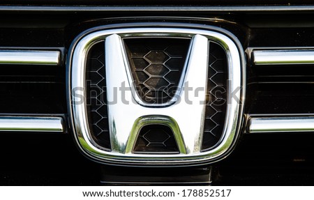 CHONBURI - FEBRUARY 22: Logo of Honda Accord car in Honda LPGA Thailand 2013 at Siam Country Club, Pattaya Old Course on February 22, 2014 in Chonburi, Thailand.
