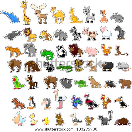 Cartoon Animal Alphabet Learning Chart Cartoon Stock Vector 152124965 ...