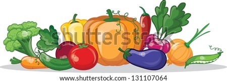 Vegetables Fruits Vector Background Stock Vector 124882477 - Shutterstock