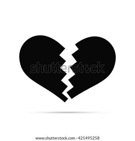 Broken Black Heart Stock Vector 127325756 - Shutterstock