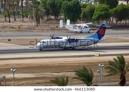 atr airport eilat ath israir landed airlines israel august shutterstock 4x