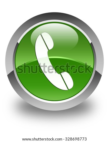 Phone Icon Glossy Soft Green Round Stock Illustration 328698773