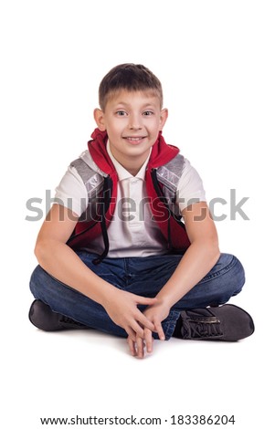 Young Girl Sits Cross Legged On Stock Photo 3111211 - Shutterstock