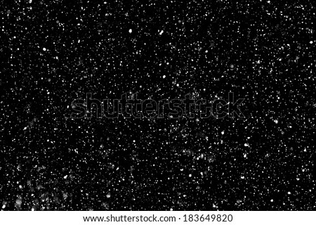 Real falling snow on a black background for use as a texture layer in your project. Add as "Lighten" Layer in Photoshop to add falling snow to any image. Adjust opacity to taste.