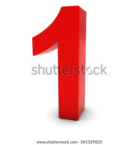 3d Shiny Red Number Collection 1 Stock Illustration 119653876 ...