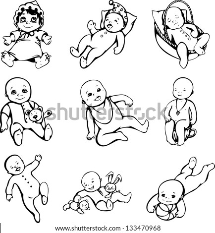 Baby Outline Stock Photos, Images, & Pictures | Shutterstock